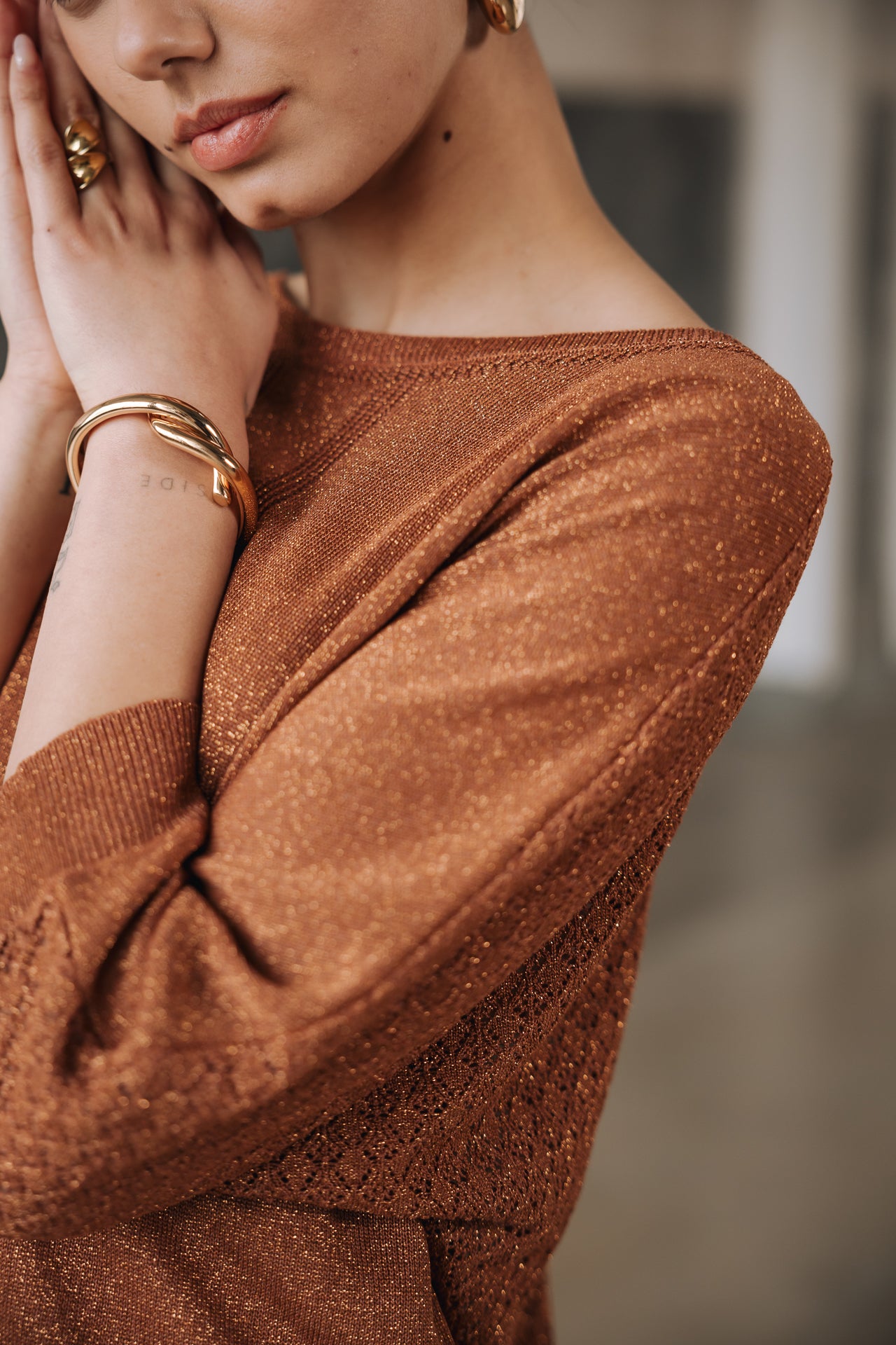 Pull en pointelle Femme Philo light brown | Freeman T. Porter