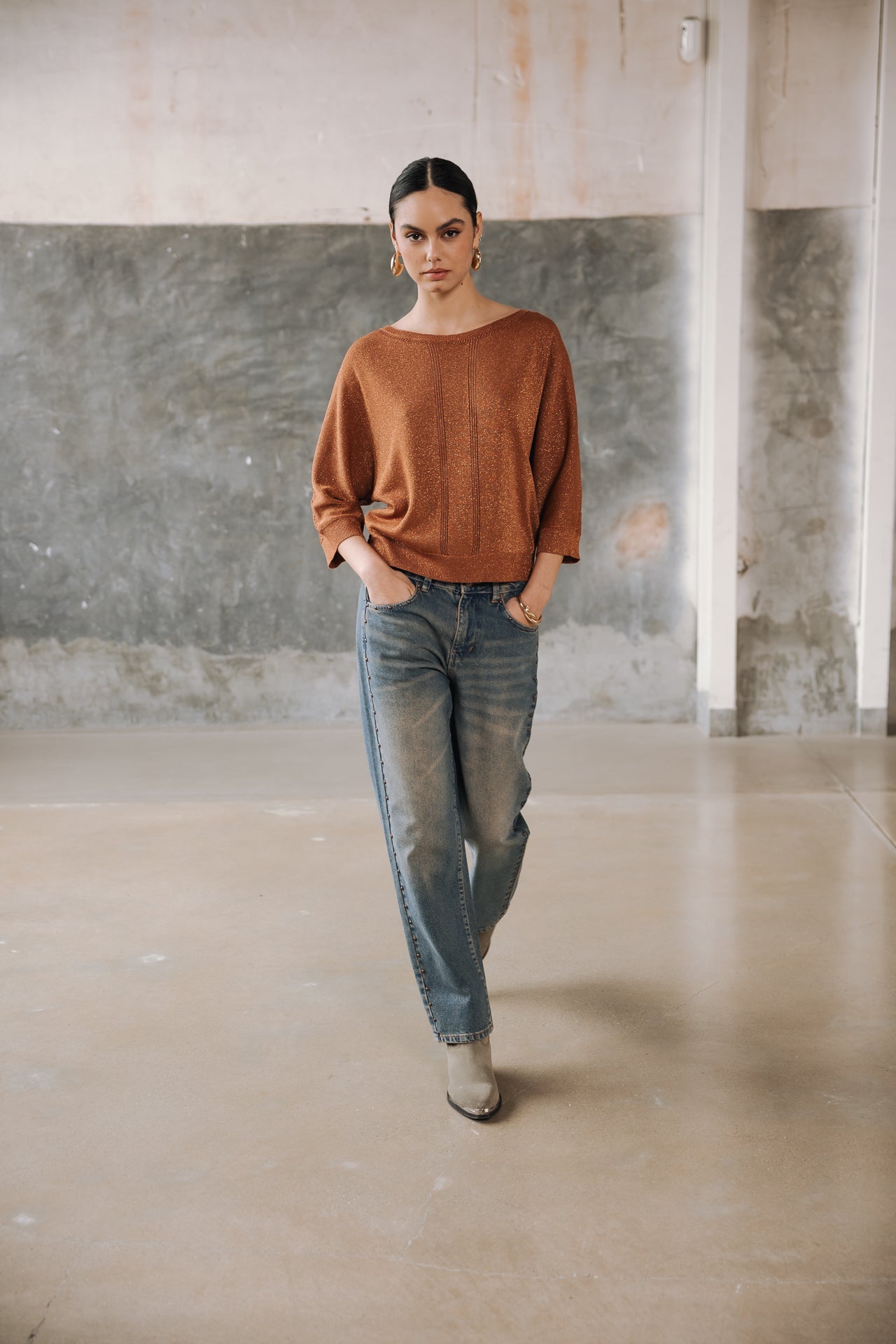 Pull en pointelle Femme Philo light brown | Freeman T. Porter