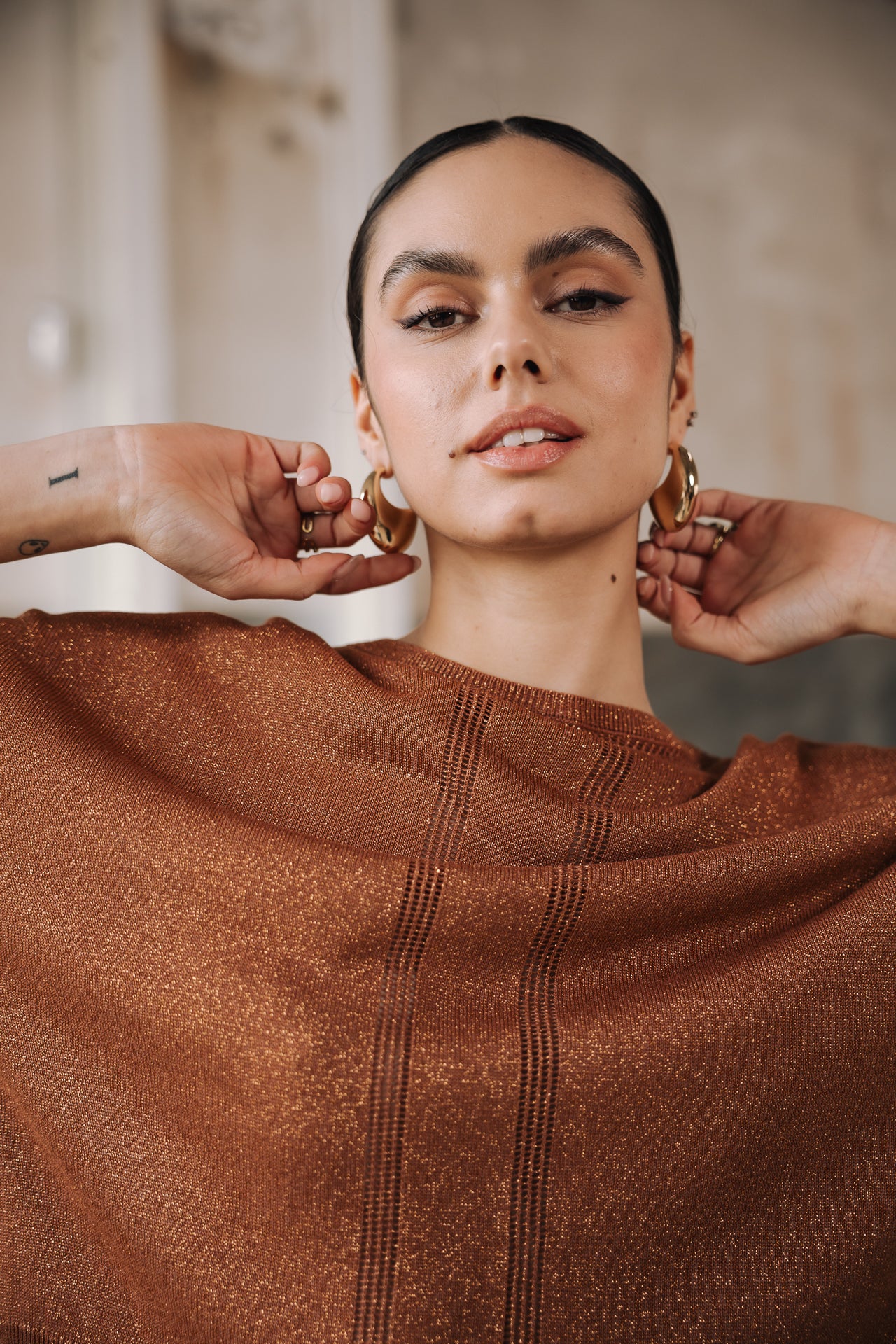 Pull en pointelle Femme Philo light brown | Freeman T. Porter
