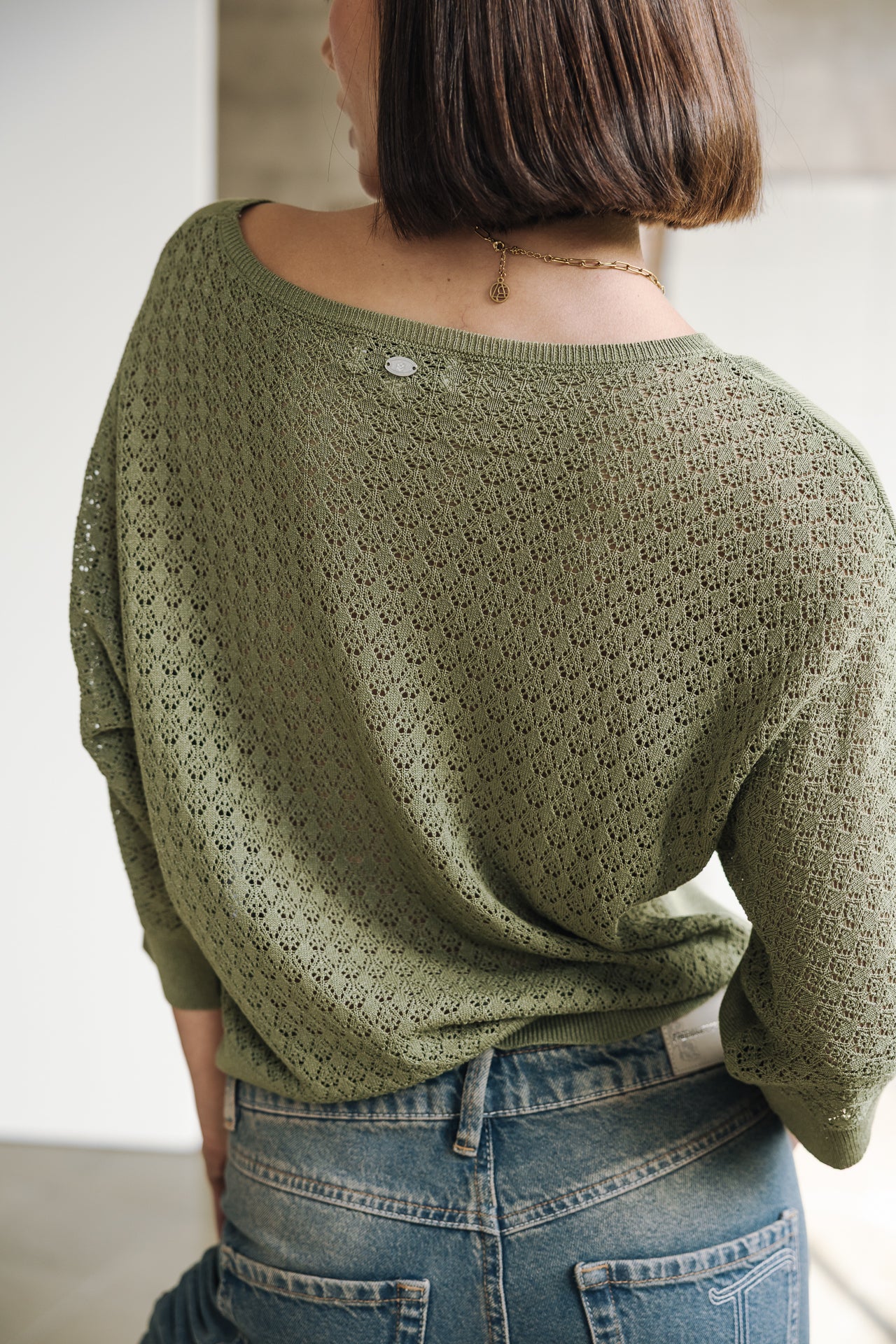 Pull en pointelle Femme Philo deep lichen green | Freeman T. Porter