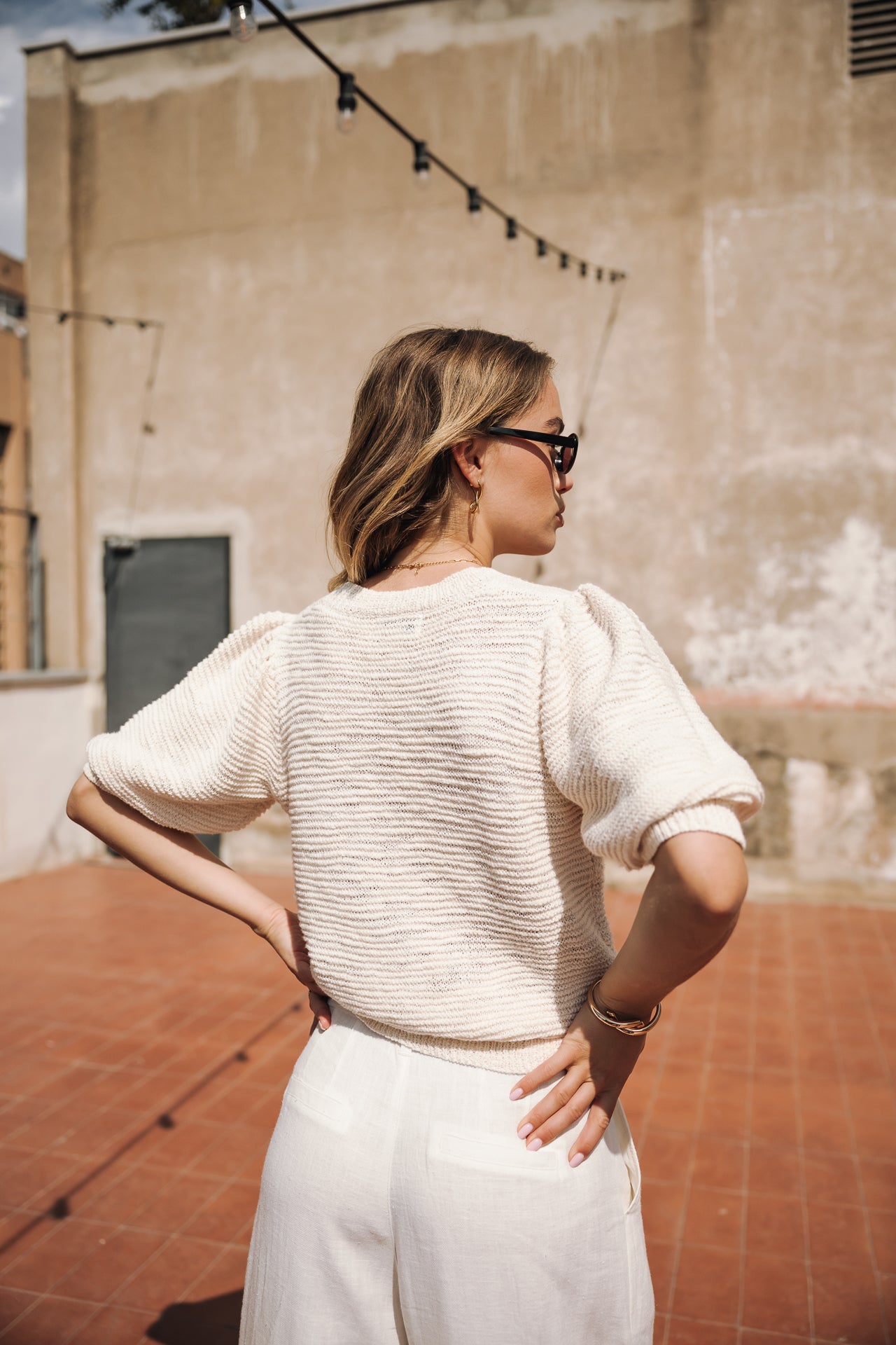 Gilet en maille Femme Goldine off white | Freeman T. Porter