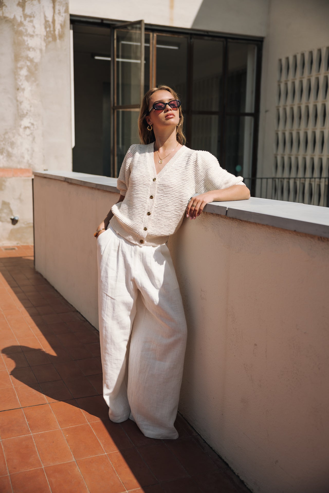 Gilet en maille Femme Goldine off white | Freeman T. Porter