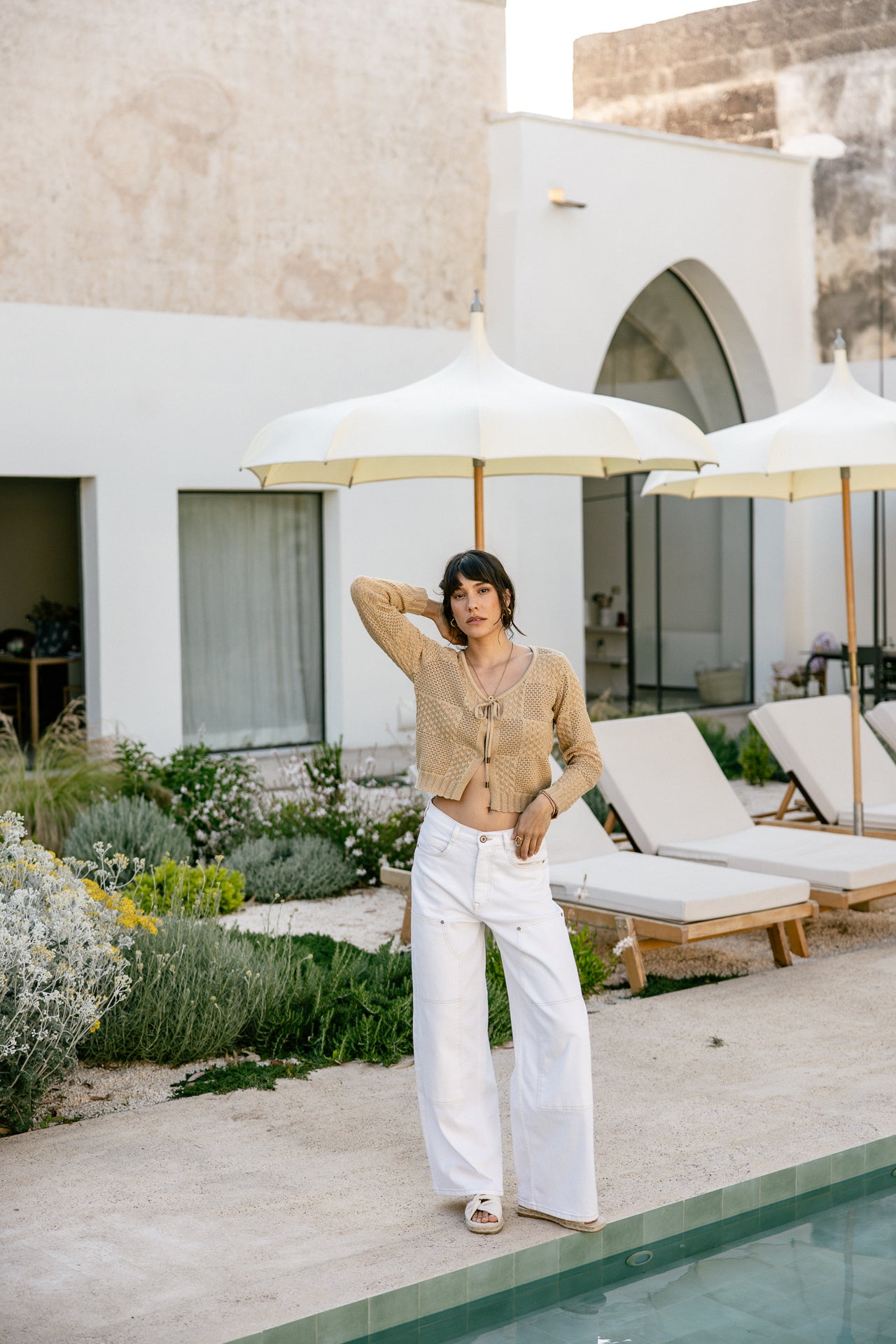 Chaqueta de punto Mujer Gill Pointelle bronze | Freeman T. Porter