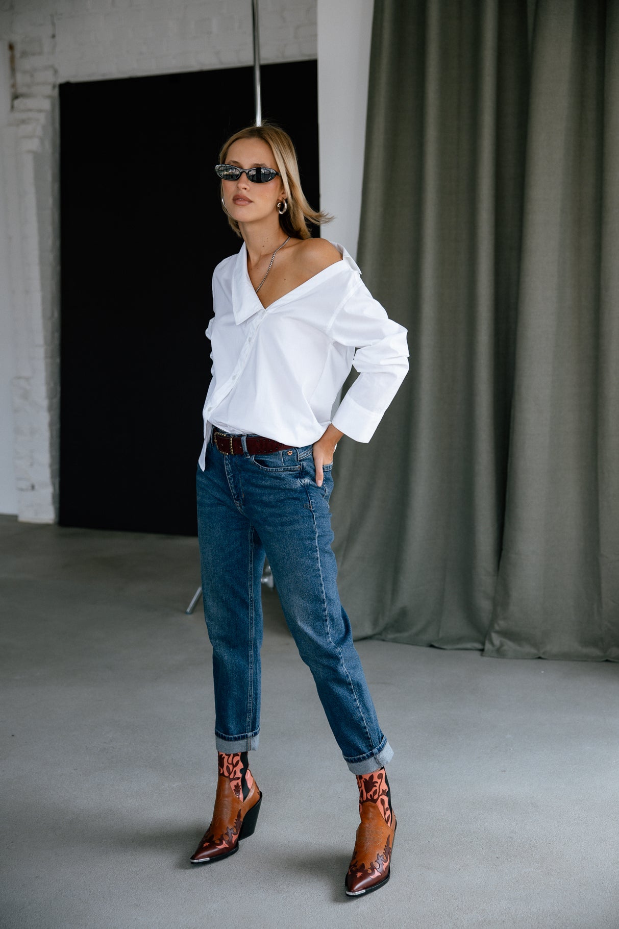 Asymmetrical shirt Woman Hazel Plain white | Freeman T. Porter