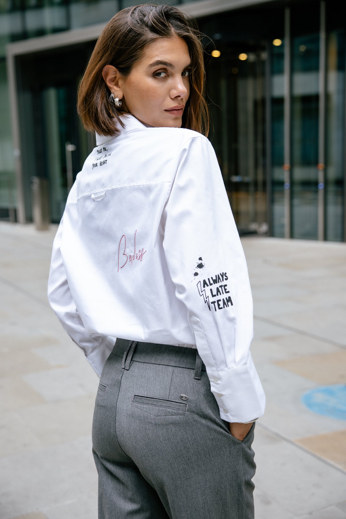 Embroidered shirt Woman Chestine Boyfriend Graf snow white | Freeman T. Porter