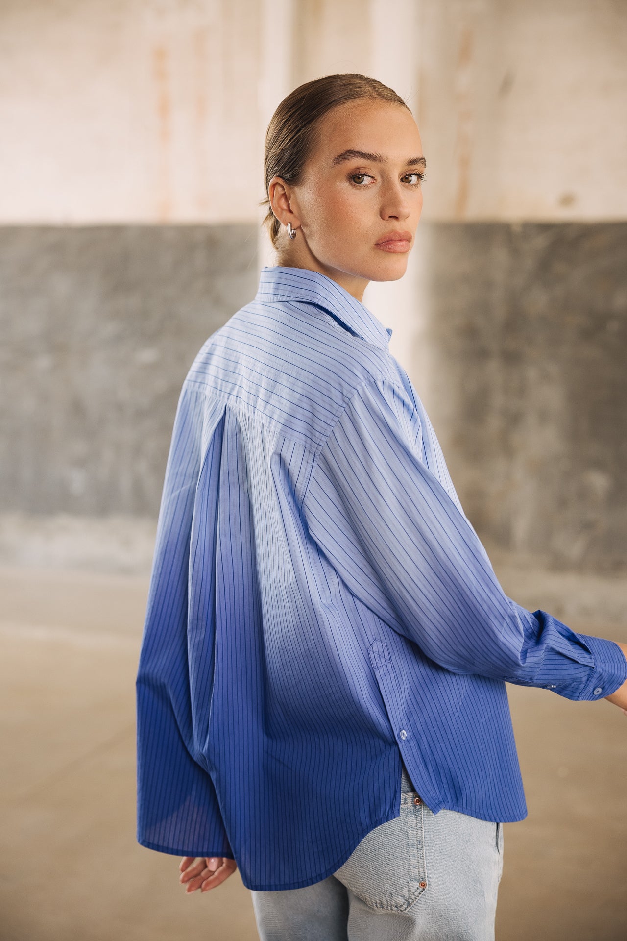 Chemise rayée Femme Chaya Deep Dye granada sky | Freeman T. Porter