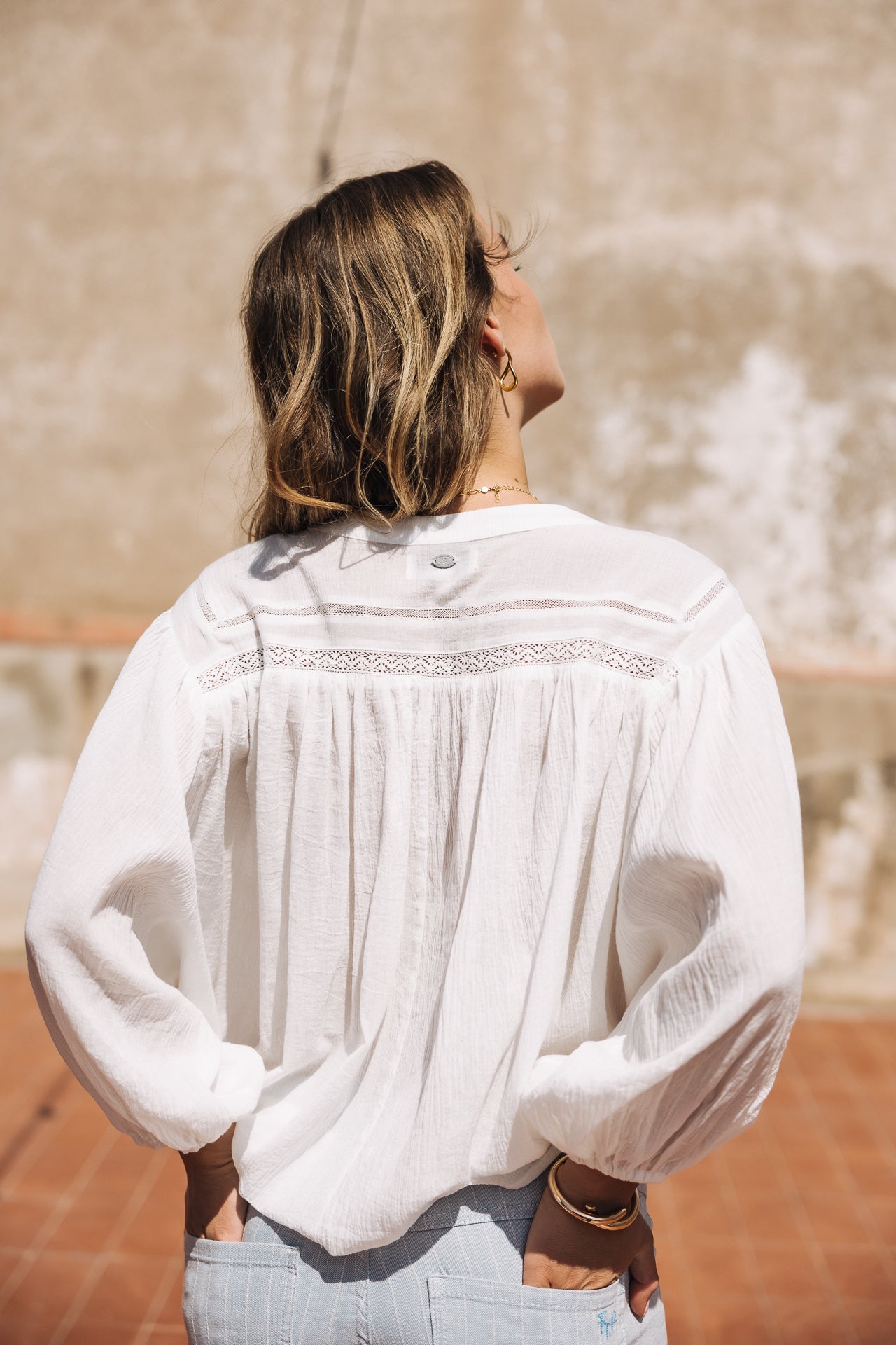 Blouse manches chauve-souris Femme Belly Plain off white | Freeman T. Porter