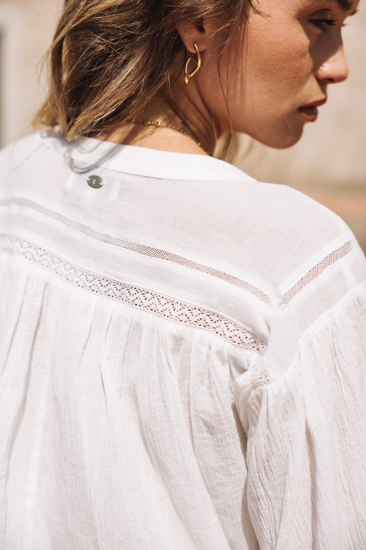 Blouse manches chauve-souris Femme Belly Plain off white | Freeman T. Porter