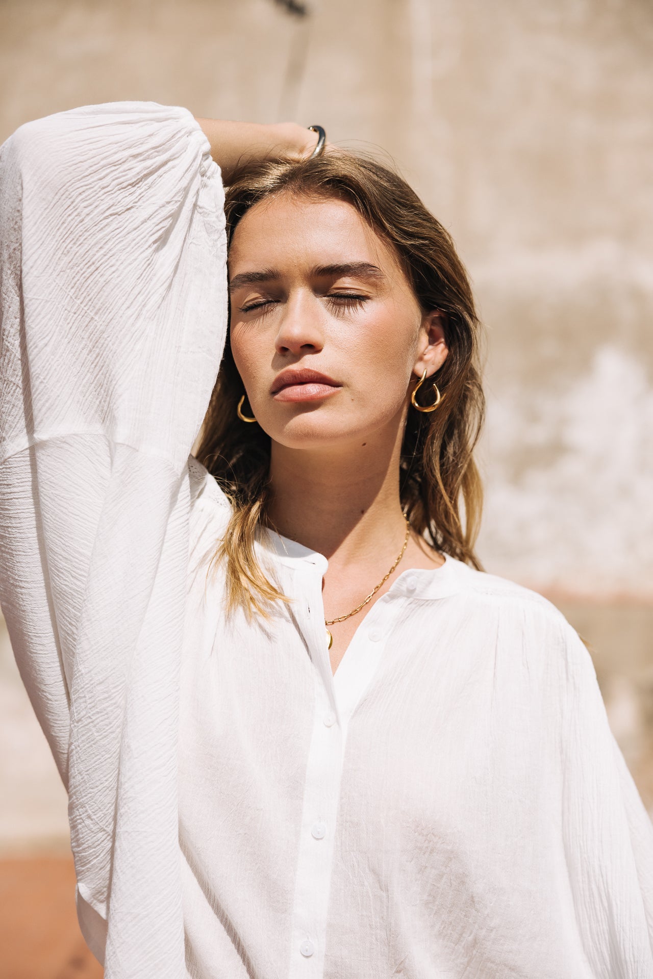 Blouse manches chauve-souris Femme Belly Plain off white | Freeman T. Porter
