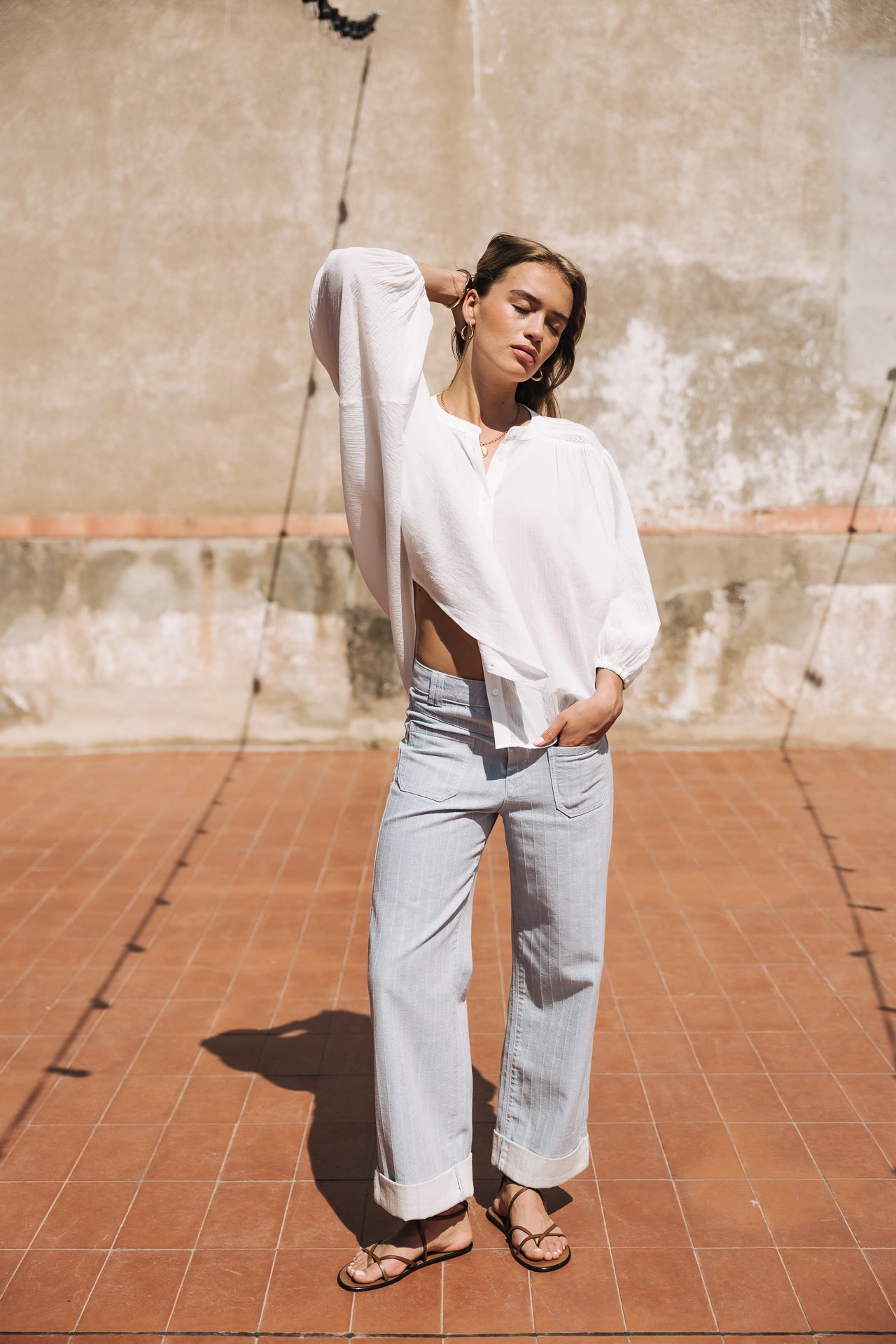 Blouse manches chauve-souris Femme Belly Plain off white | Freeman T. Porter