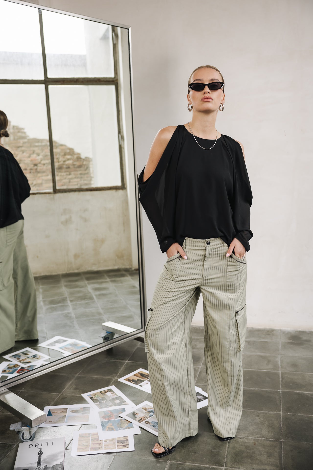 Blouse épaules dénudées Femme Telcie Plain black | Freeman T. Porter