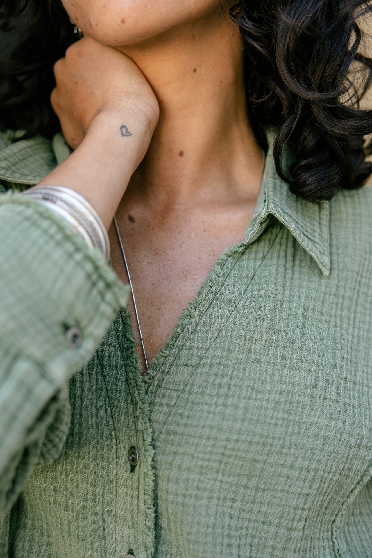 Long-sleeved shirt Woman Sheel Plain loden green | Freeman T. Porter