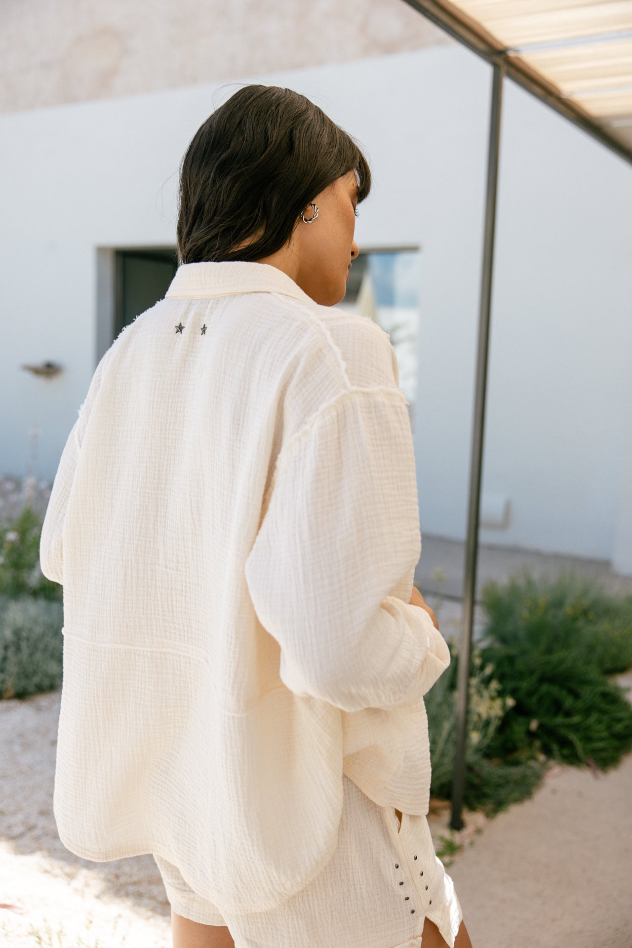 Long-sleeved shirt Woman Sheel Plain ecru | Freeman T. Porter
