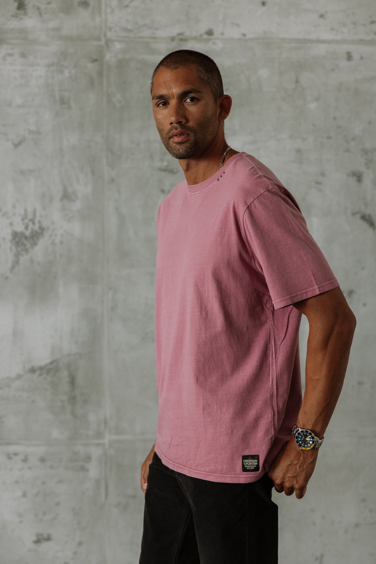 Chemise droite Homme Chuck River mellow mauve | Freeman T. Porter