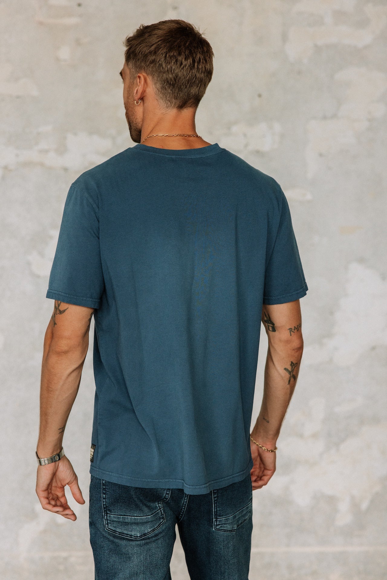 T-shirt droit Homme Chuck River vintage indigo | Freeman T. Porter