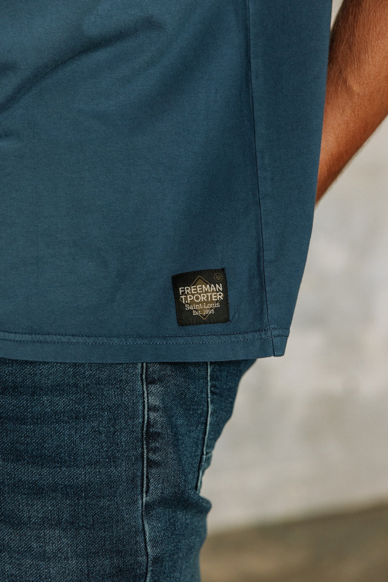 T-shirt droit Homme Chuck River vintage indigo | Freeman T. Porter
