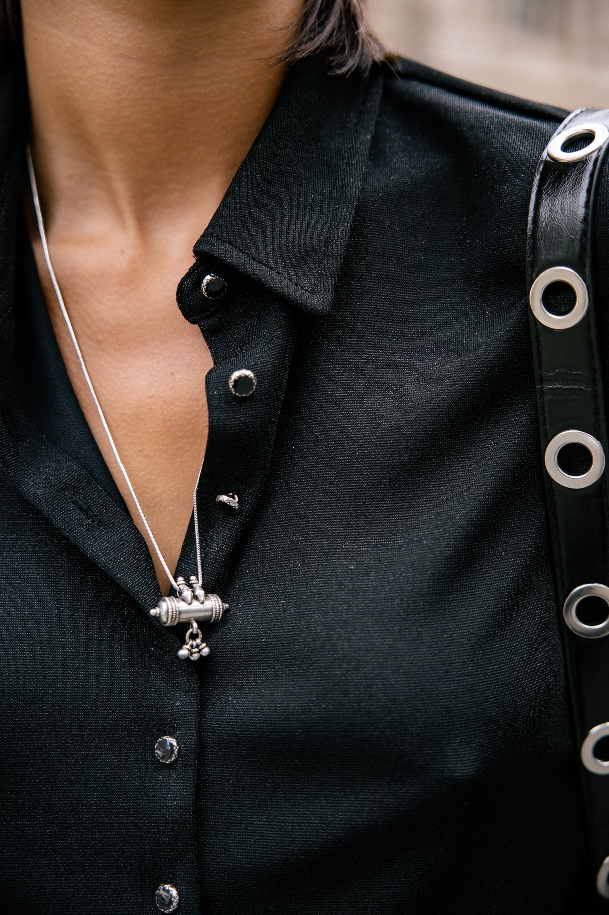 Top avec lurex Woman Treel Shiny black | Freeman T. Porter