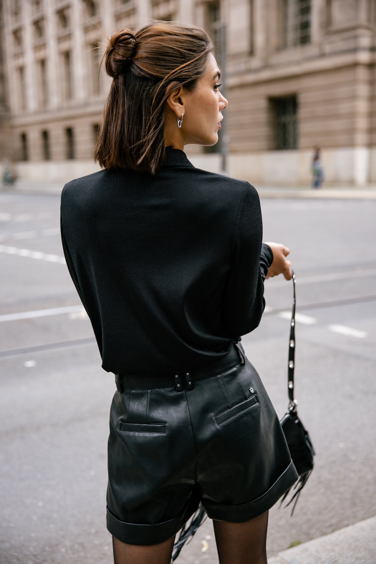 Top avec lurex Woman Treel Shiny black | Freeman T. Porter