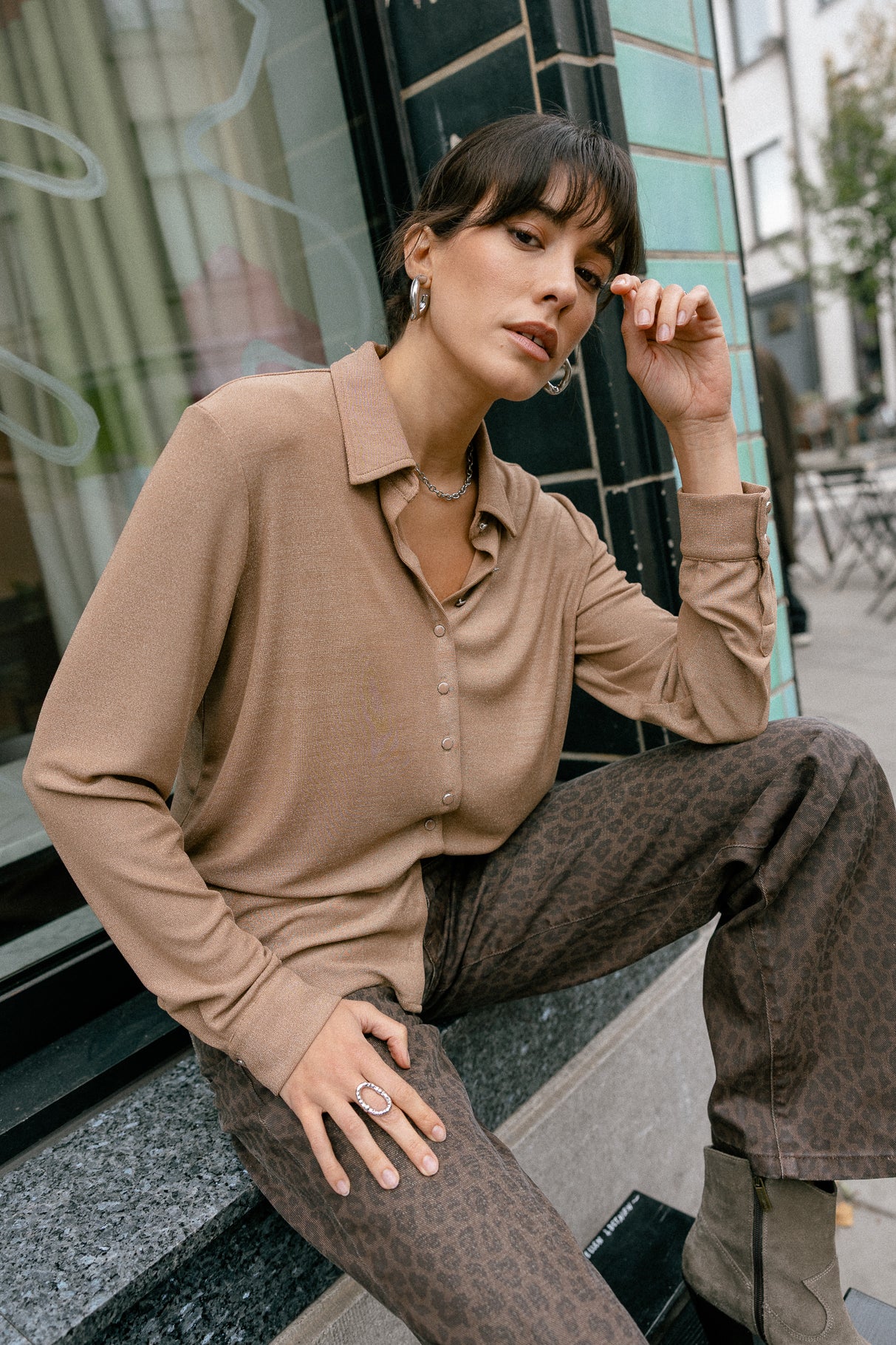 Top avec lurex Femme Treel Shiny bronze | Freeman T. Porter