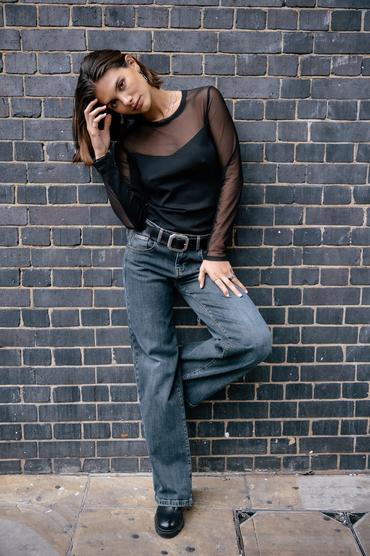 Top avec résille Femme Timana black | Freeman T. Porter