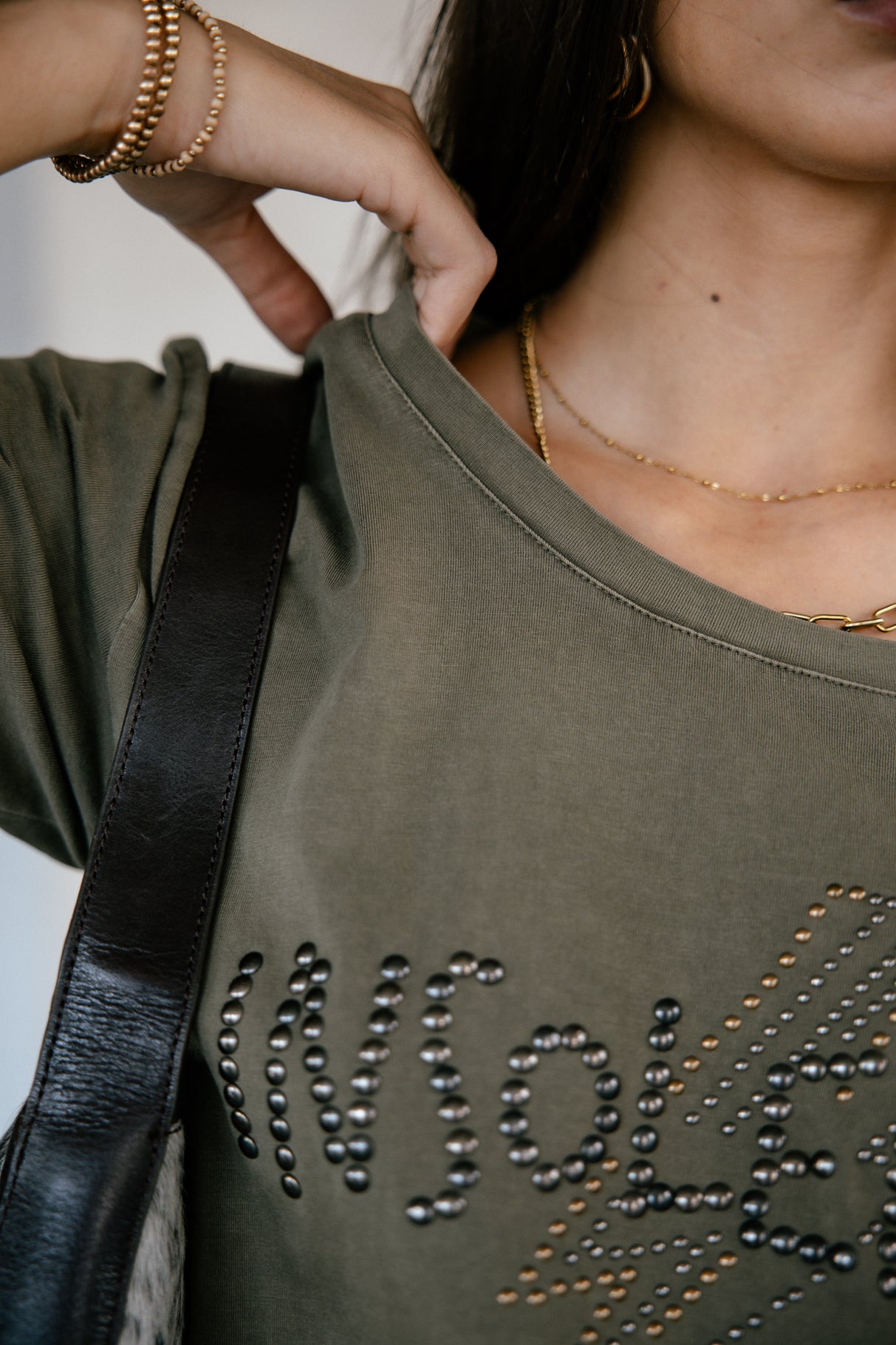 T-shirt clouté Femme Trail Studs tea leaf | Freeman T. Porter
