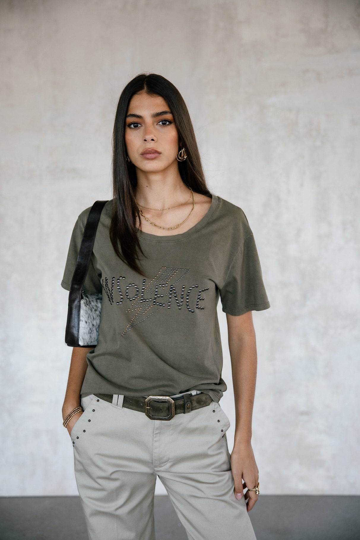 T-shirt clouté Femme Trail Studs tea leaf | Freeman T. Porter