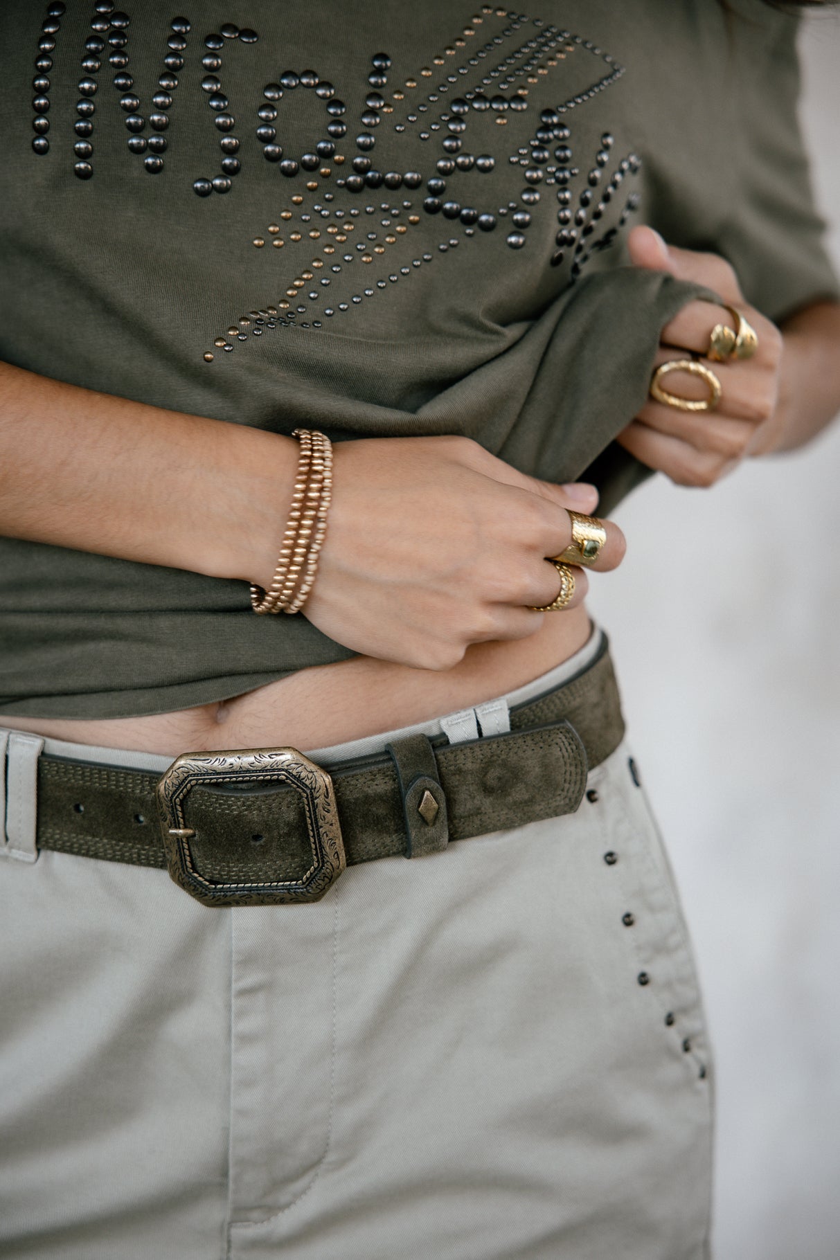 T-shirt clouté Femme Trail Studs tea leaf | Freeman T. Porter