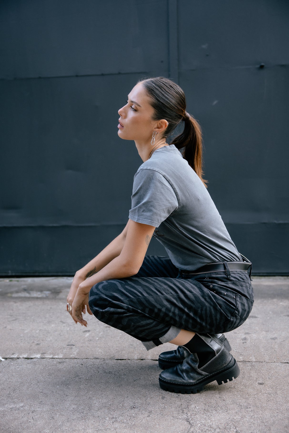 T-Shirt clouté Femme Trail Studs medium grey | Freeman T. Porter