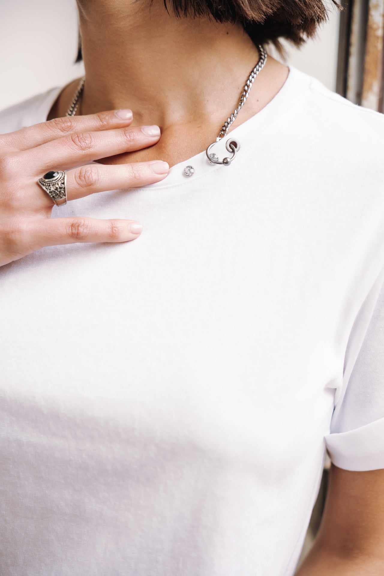 T-shirt col rond Woman Tayane Zip white | Freeman T. Porter