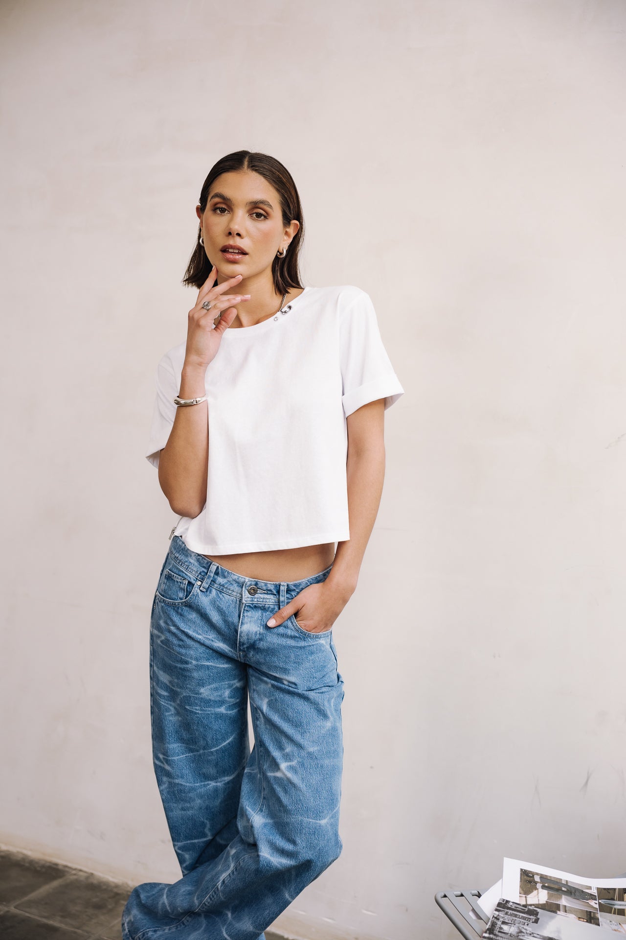 T-shirt col rond Woman Tayane Zip white | Freeman T. Porter