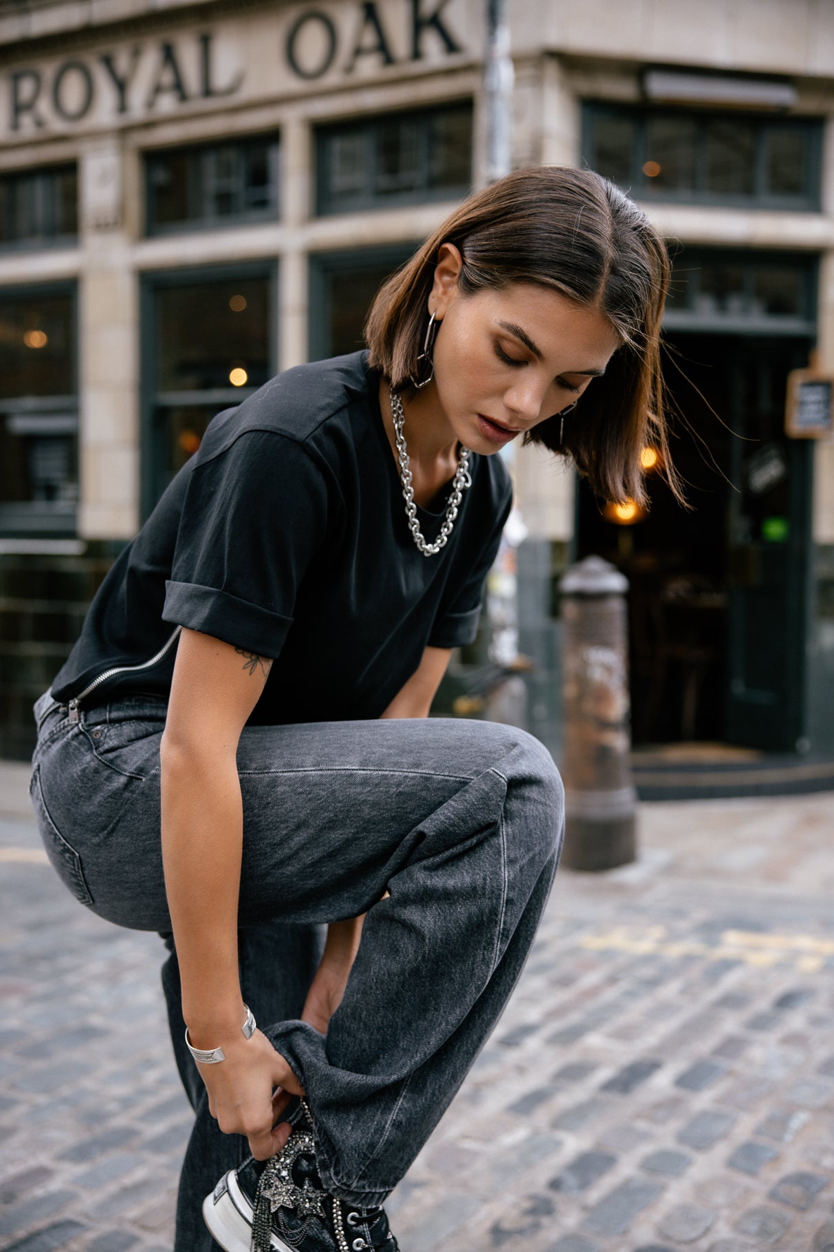 T-shirt col rond Woman Tayane Zip black | Freeman T. Porter