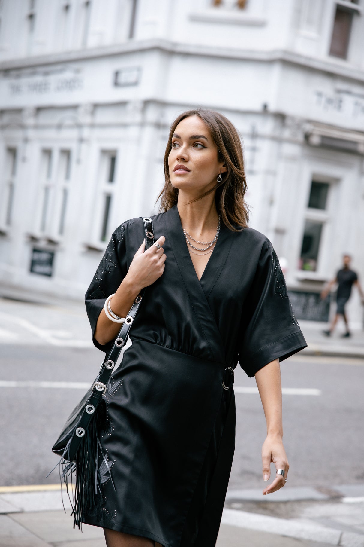 Robe kimono Femme Runetti Embroidery black | Freeman T. Porter
