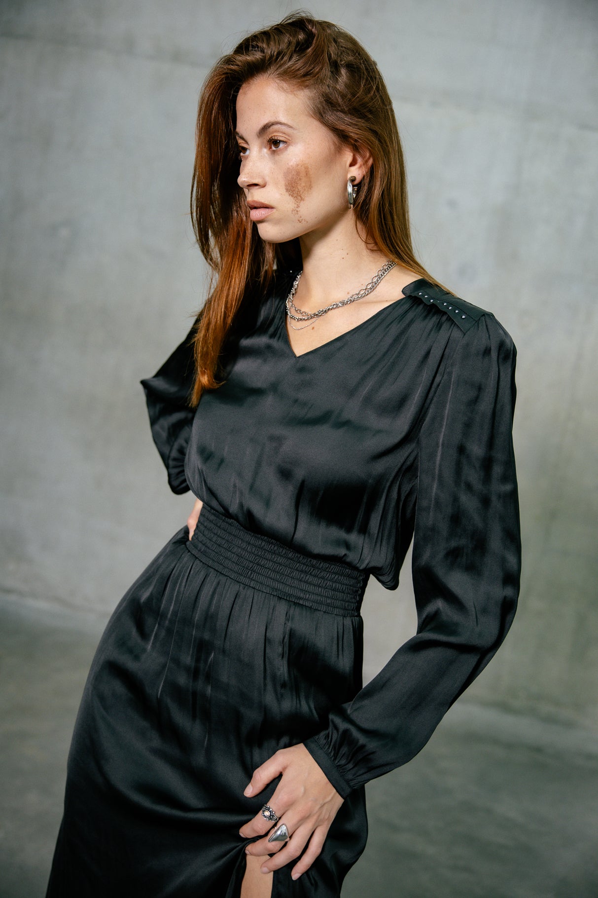 Robe maxi Femme Ronita Plain black | Freeman T. Porter
