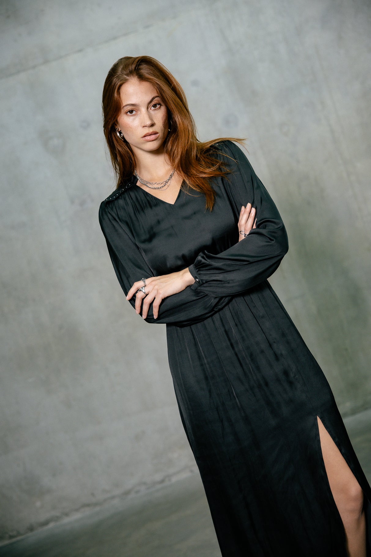 Robe maxi Femme Ronita Plain black | Freeman T. Porter