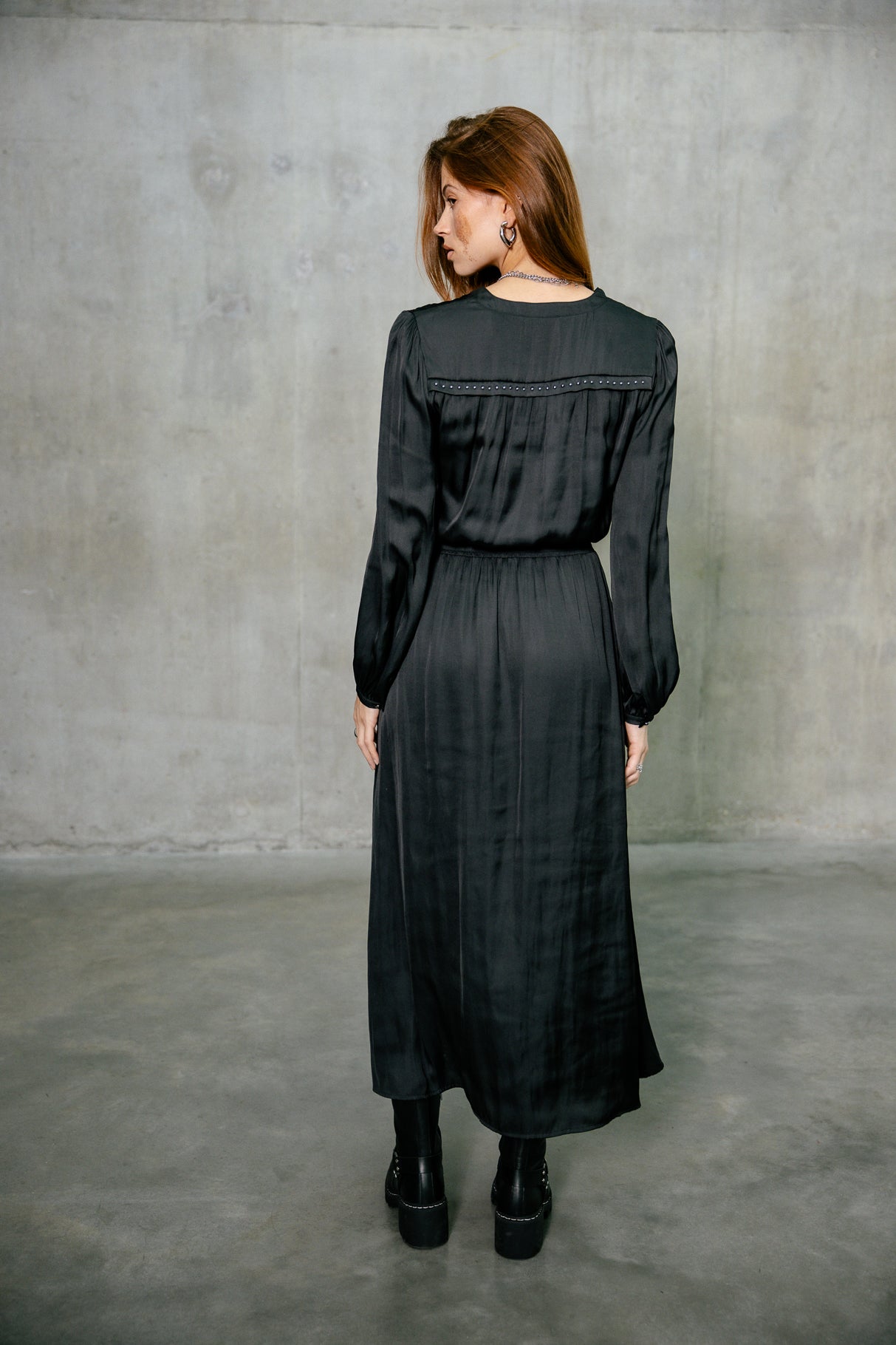 Robe maxi Femme Ronita Plain black | Freeman T. Porter