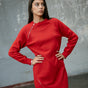 Straight knit dress Woman Robby tango red | Freeman T. Porter