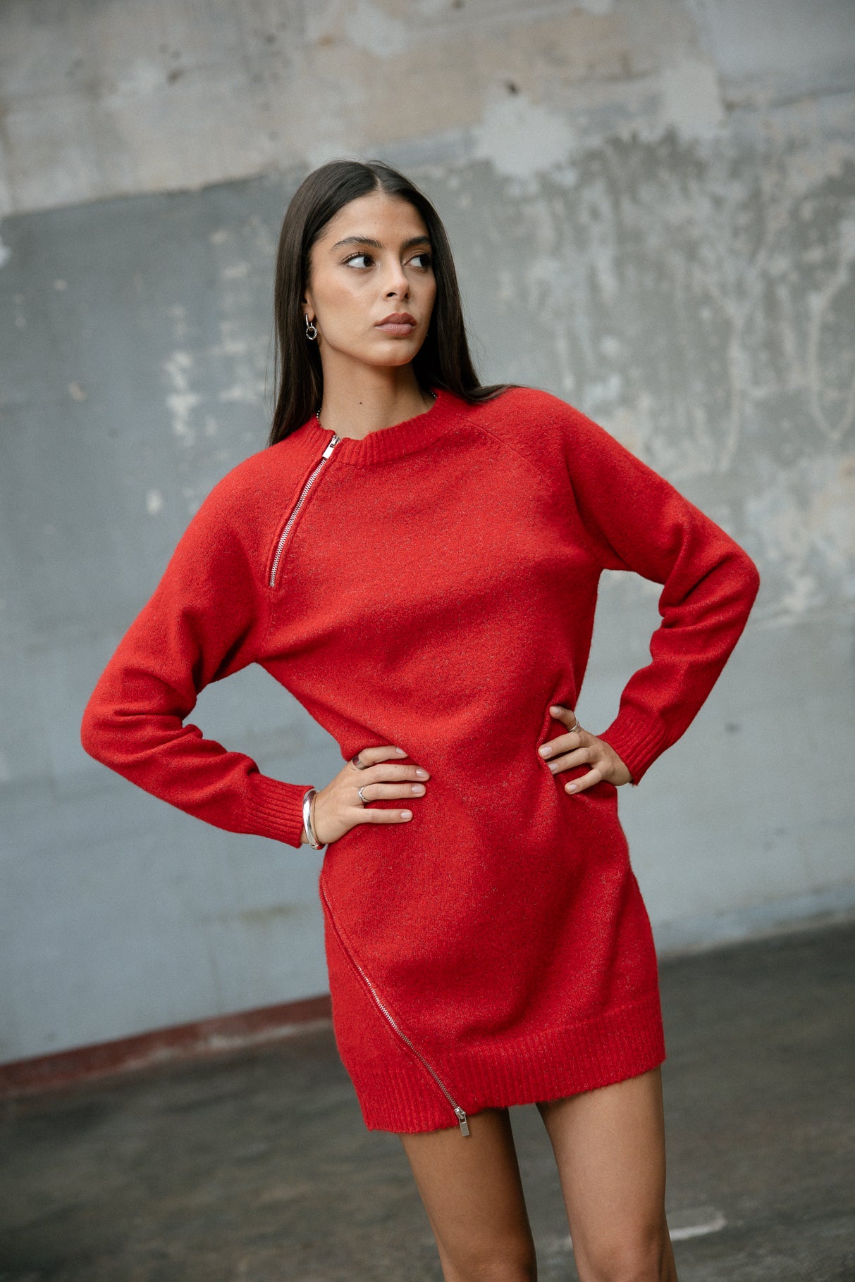 Robe droite en maille Frau Robby tango red | Freeman T. Porter
