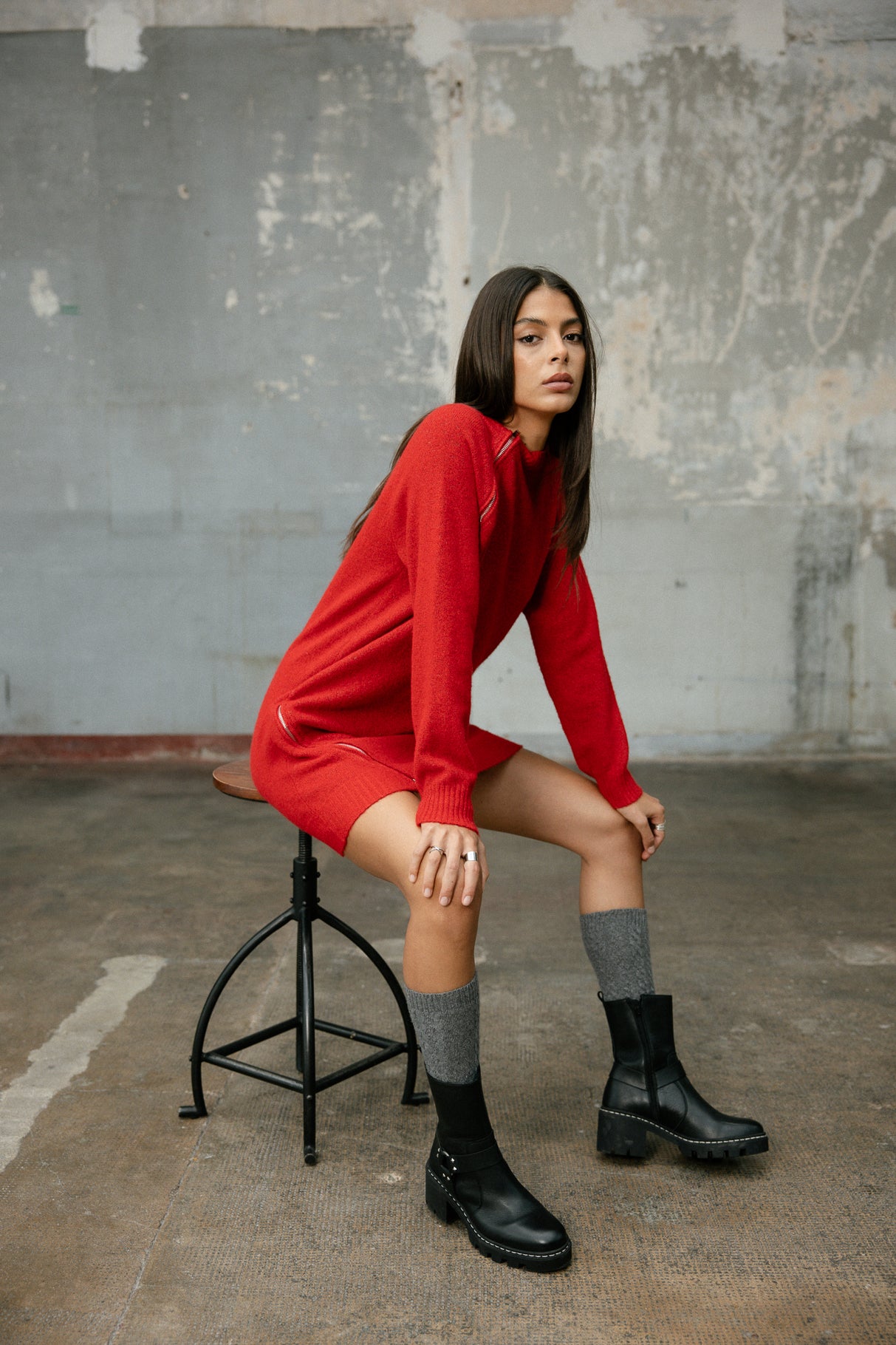 Robe droite en maille Femme Robby tango red | Freeman T. Porter