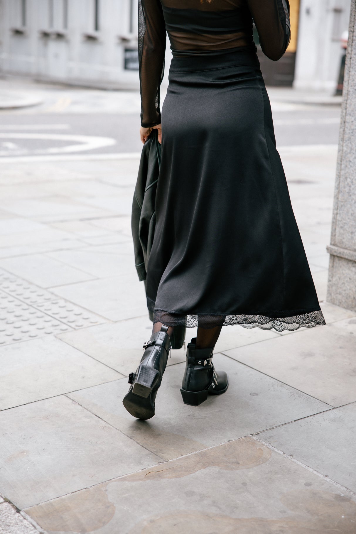 Jupe longue avec dentelle Woman Jinine Lace black | Freeman T. Porter