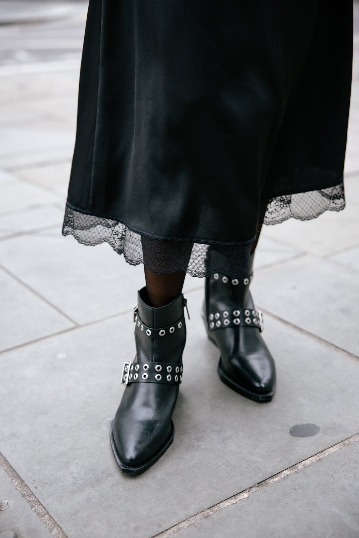 Jupe longue avec dentelle Femme Jinine Lace black | Freeman T. Porter