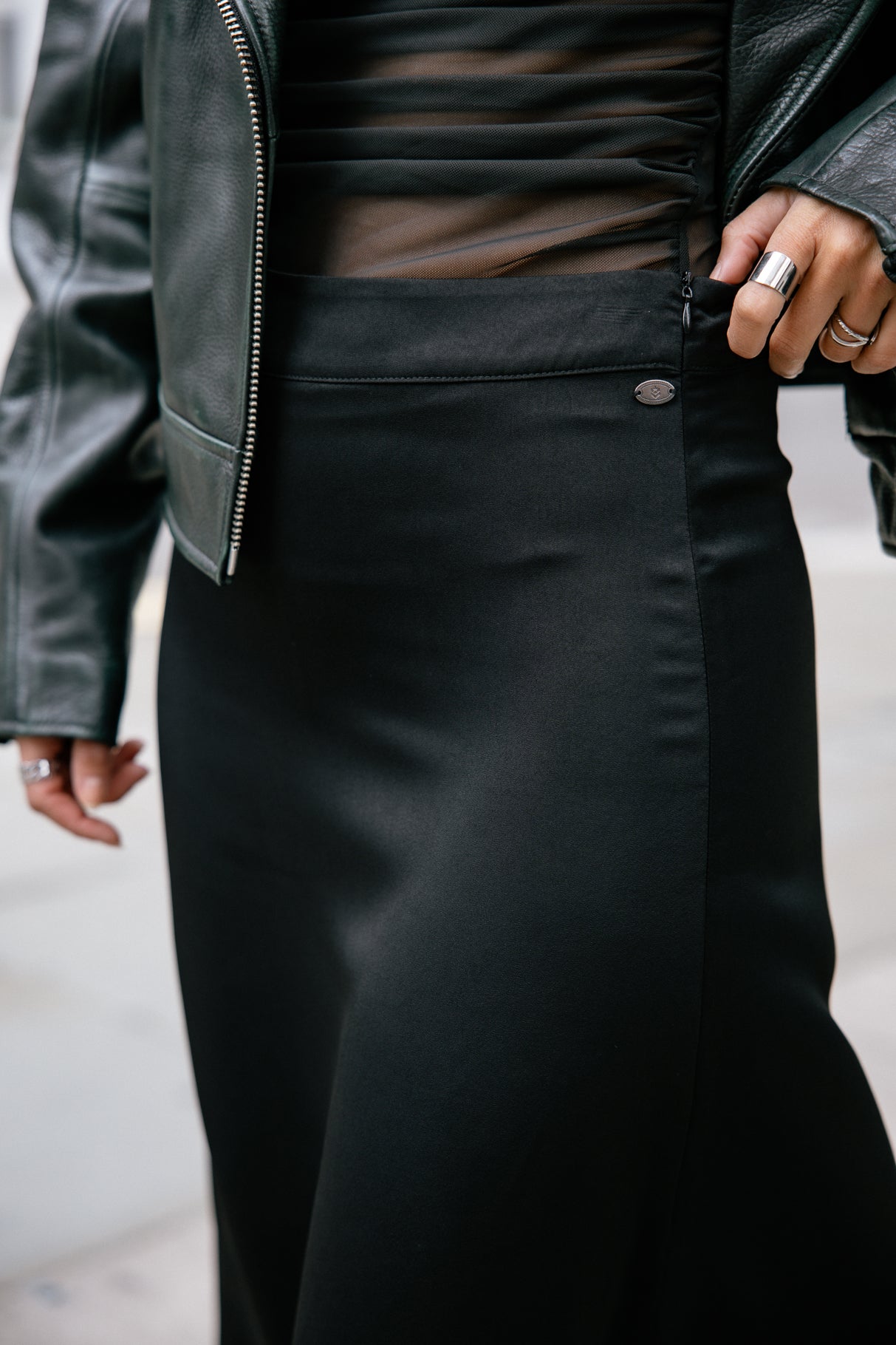 Jupe longue avec dentelle Femme Jinine Lace black | Freeman T. Porter