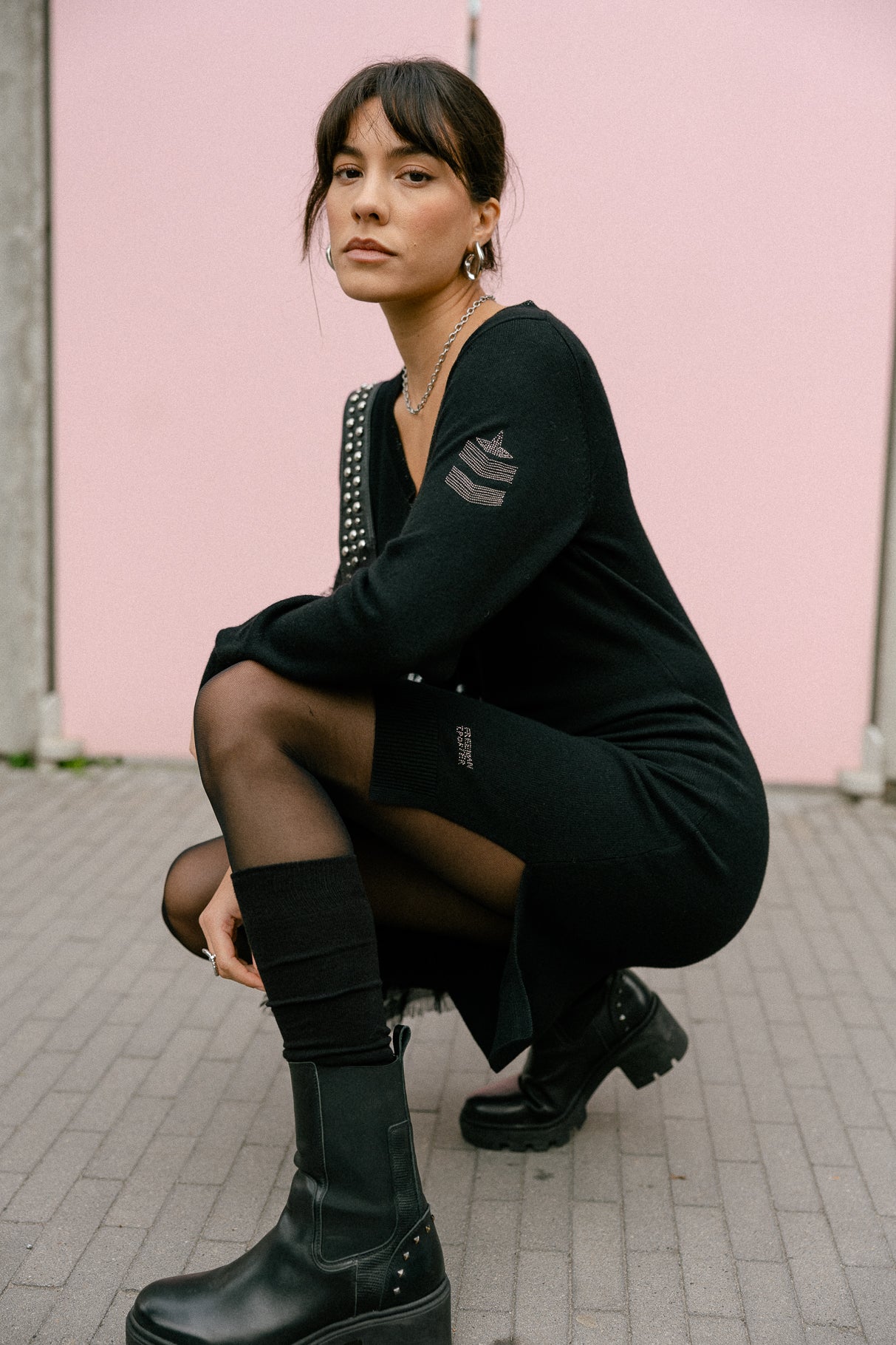 Robe en maille Femme Reema black | Freeman T. Porter