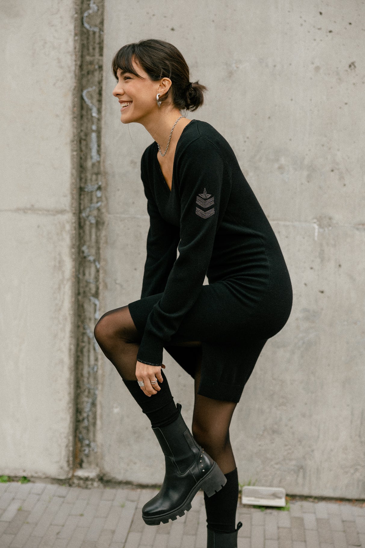 Robe en maille Femme Reema black | Freeman T. Porter