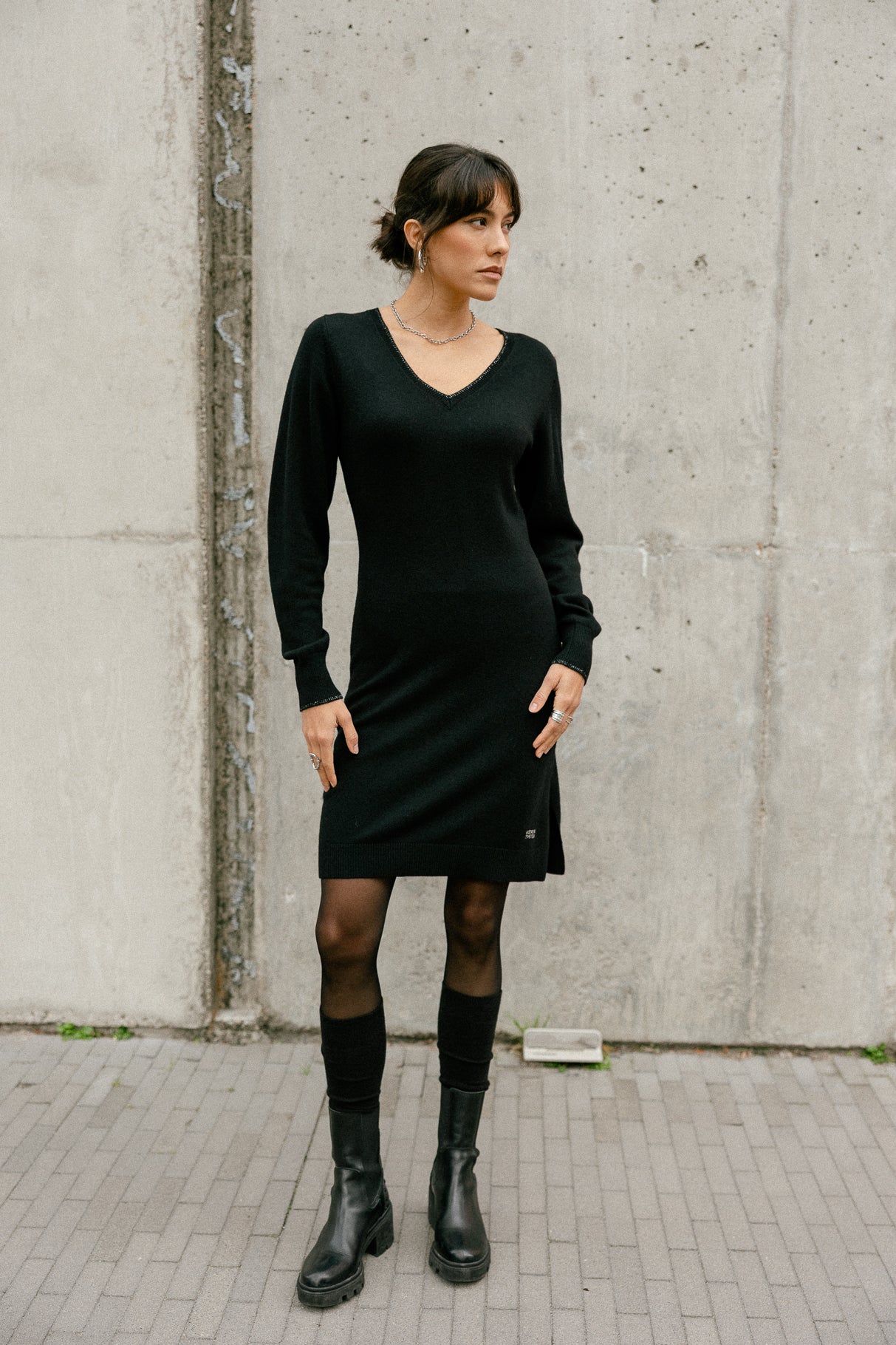 Robe en maille Femme Reema black | Freeman T. Porter