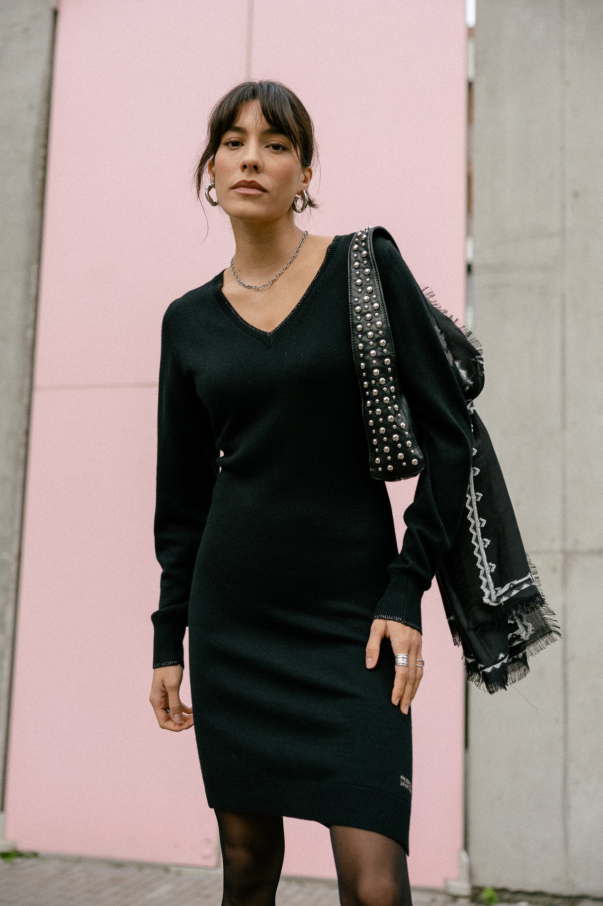 Robe en maille Femme Reema black | Freeman T. Porter