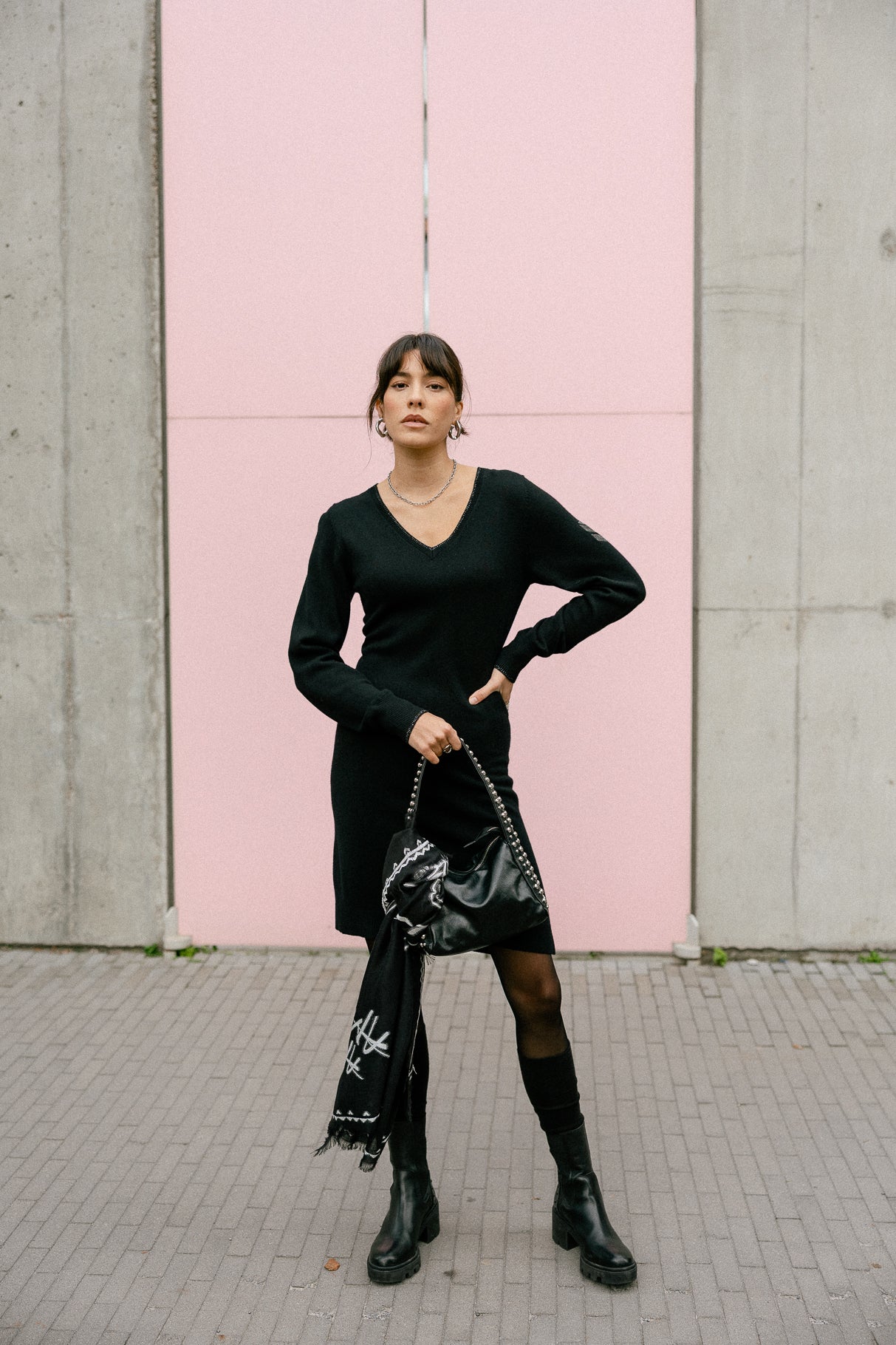 Robe en maille Femme Reema black | Freeman T. Porter