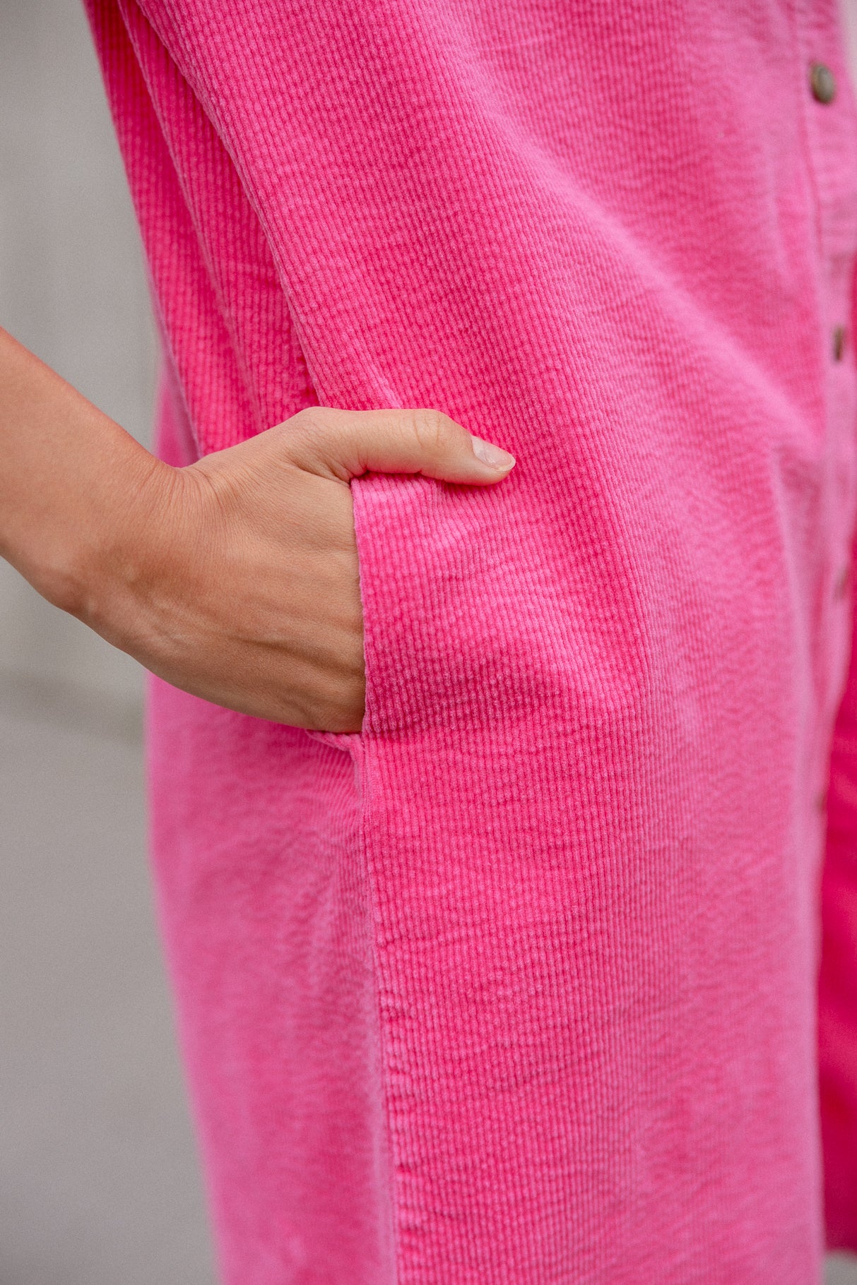Robe chemise en velours Femme Rolly Velvet pink fluo | Freeman T. Porter