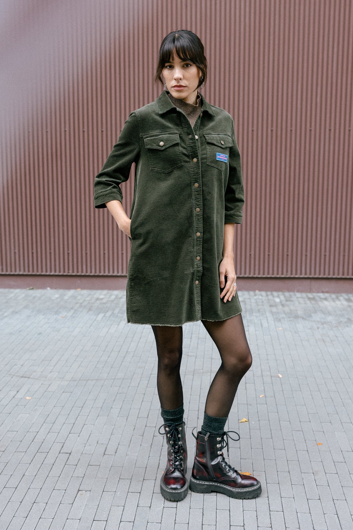 Robe chemise en velours Femme Rolly Velvet deep depths | Freeman T. Porter