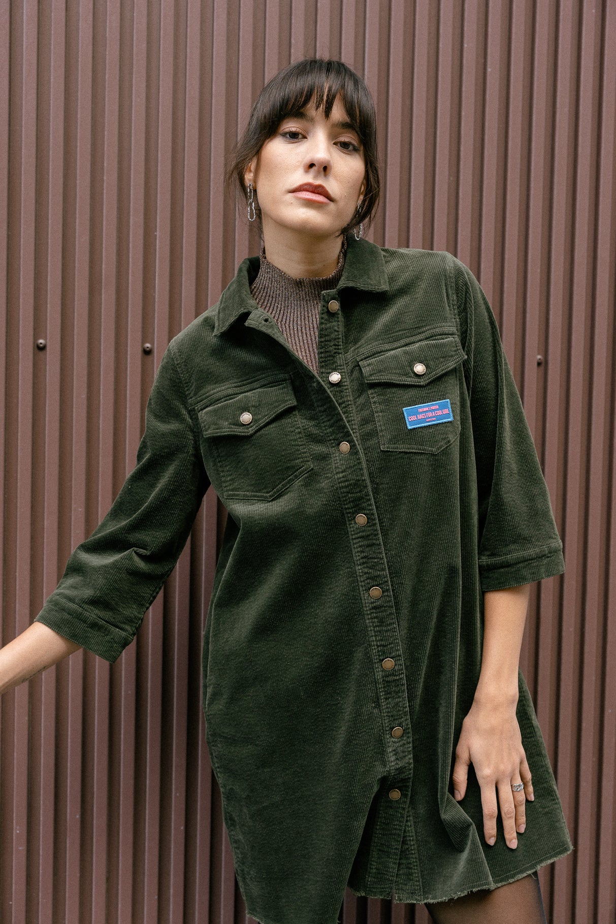 Robe chemise en velours Femme Rolly Velvet deep depths | Freeman T. Porter