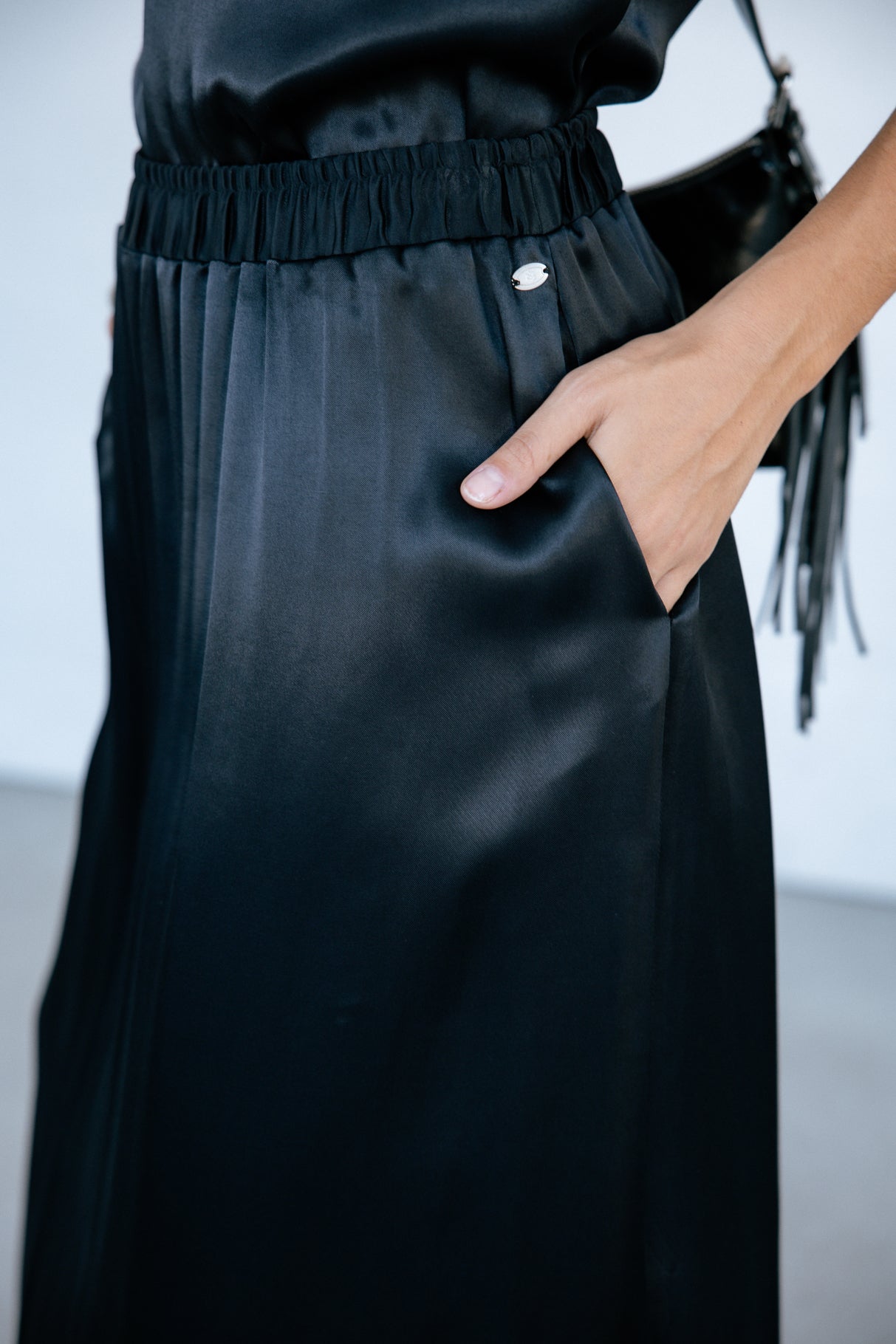 Jupe longue fluide Woman Jendale Silk black | Freeman T. Porter
